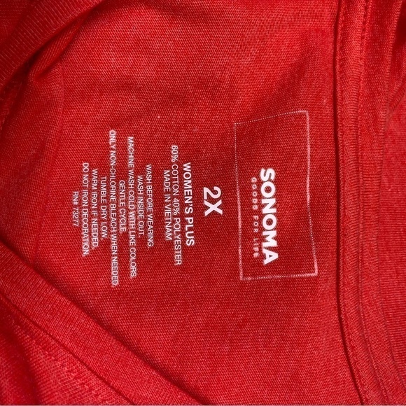 Sonoma Women's Red USA Graphic T-Shirt Sz 2X - Picture 3 of 6